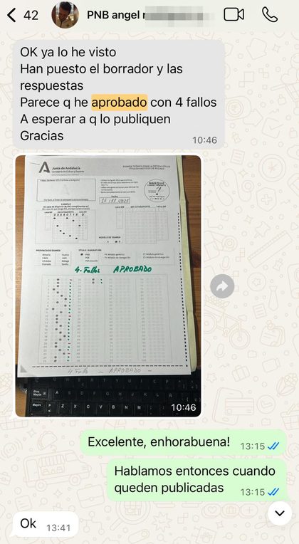 Alumno de PNB envía la foto de su hoja de examen: aprobado con 4 fallos