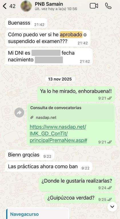 Alumno de PNB consulta sus notas y aprueba