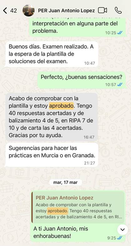 Alumno de PER aprueba con 40 respuestas acertadas