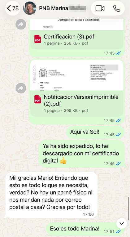 Alumna de PNB recibe su título expedido y el certificado, tramitados por NavegaCurso