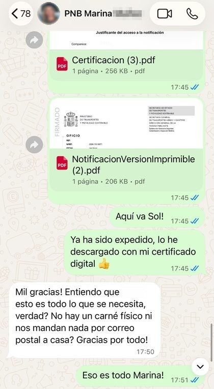 Alumna de PNB recibe su título expedido y el certificado, tramitados por NavegaCurso